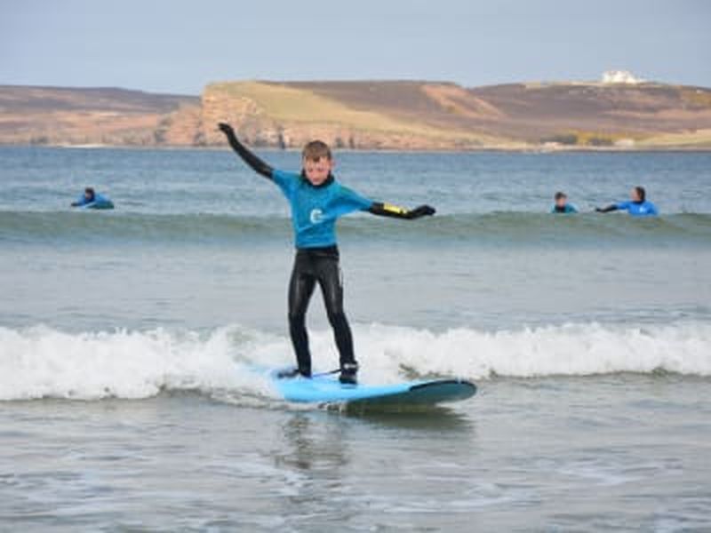 Cours de surf sur la plage de Dunnet près de Thurso