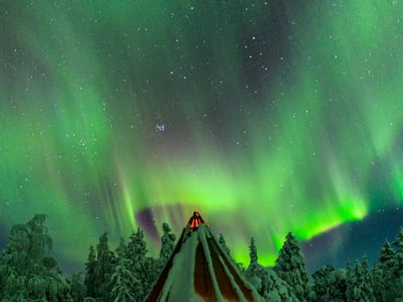 Excursion de nuit en camping pour les aurores boréales à Rovaniemi