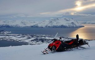 Nord Lenangen : Soirée guidée en motoneige dans les Alpes de Lyngen