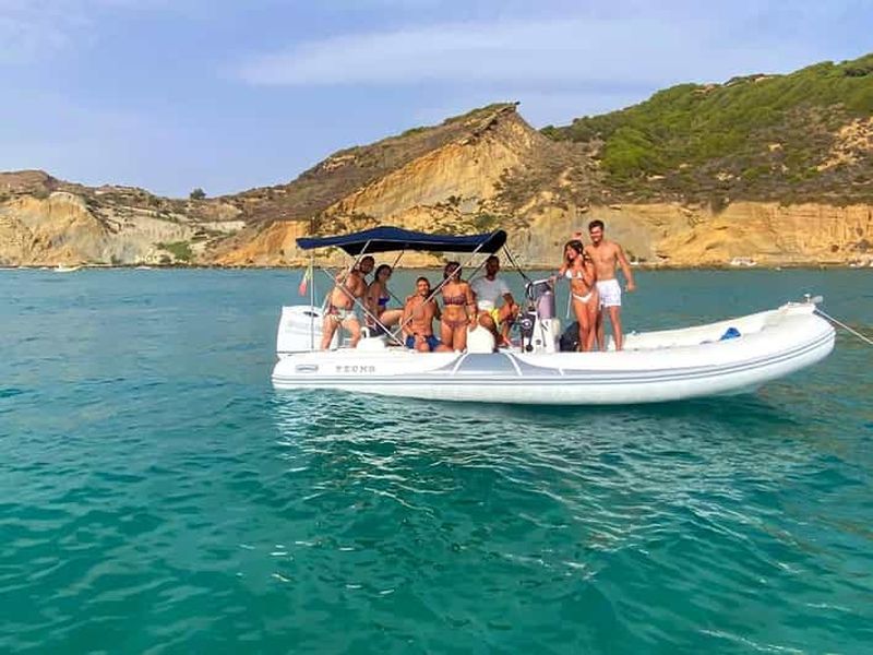San Leone : visite d'une demi-journée en bateau Scala dei Turchi avec Skipper