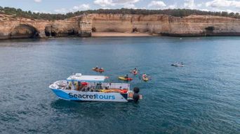 Marina d'Albufeira : excursion en kayak de la grotte de Benagil à la plage de Marinha