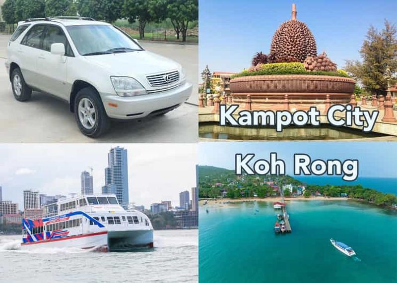 Kampot vers/depuis l'île de Koh Rong Voiture privée et ferry-boat