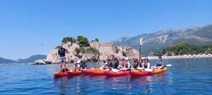 Budva : Excursion en kayak de la plage de Becici à l'île de Sveti Stefan
