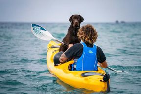 Santorin : Excursion en kayak dans les grottes marines avec plongée en apnée et pique-nique