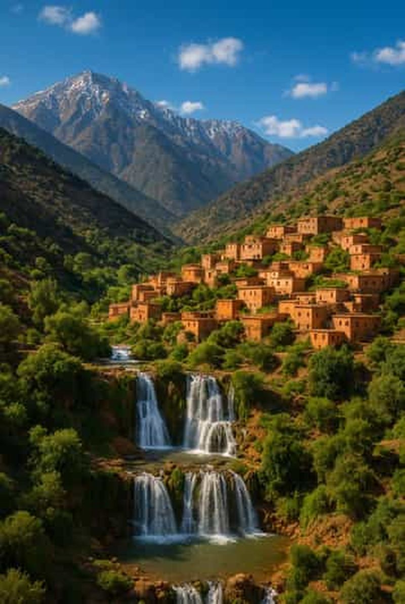 Excursion d'une journée dans le désert d'Agafay et les montagnes de l'Atlas avec balade à dos de chameau et déjeuner