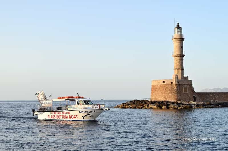 Ville de La Canée : croisière en bateau à fond de verre vers Thodorou et Lazareta