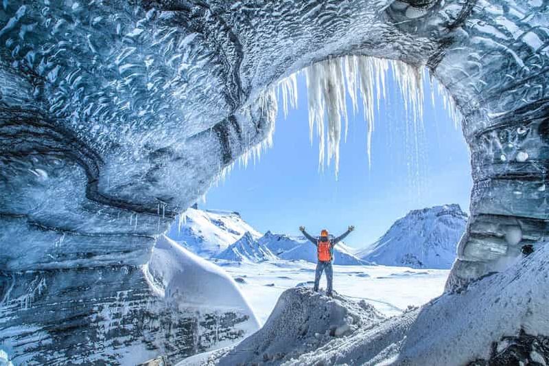 Reykjavik : Visite de la grotte de glace de Katla et des chutes d'eau de la côte sud