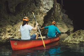 San Ignacio : Demi-journée d'aventure en canoë dans une grotte