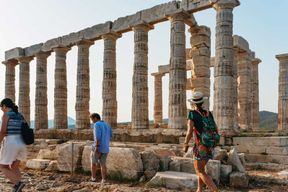 Athènes : Excursion d'une demi-journée au Cap Sounion et au Temple de Poséidon au coucher du soleil