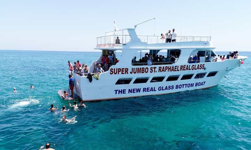 Paphos : excursion en bateau à fond de verre avec baignade ou plongée avec tuba