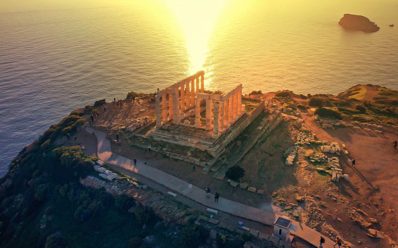 Visite guidée du Cap Sounion et du Temple de Poséidon au coucher du soleil