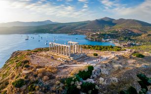 Depuis Athènes : Excursion d'une demi-journée au Temple de Poséidon et au Cap Sounion au coucher du soleil
