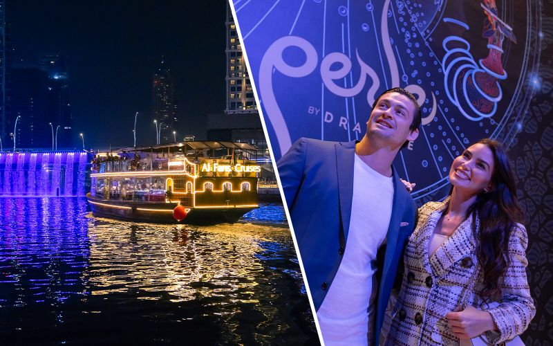 Au départ du canal de Dubaï : dîner-croisière de 3 heures sur un boutre avec billets pour le spectacle de La Perle