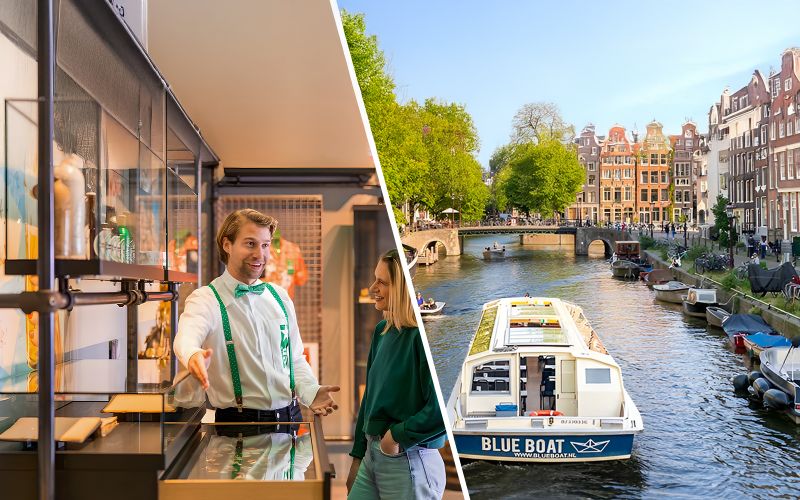 Combo : Billets Heineken Experience + Croisière de 75 minutes sur le canal d'Amsterdam réservée aux adultes