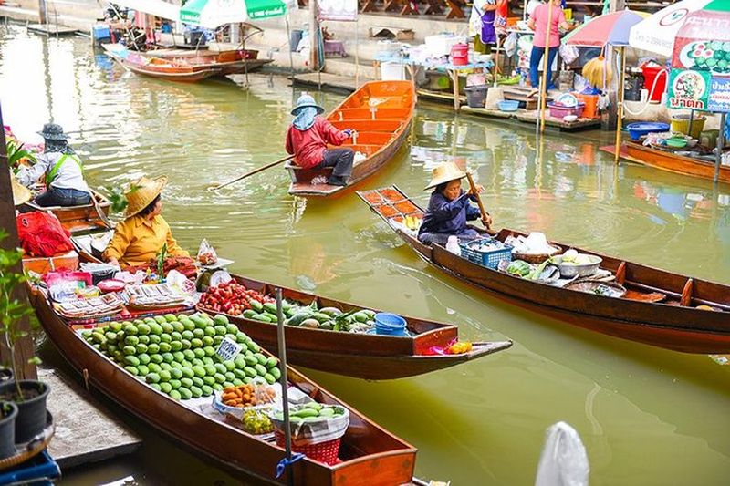 Excursion privée aux marchés flottants de Damnoen Saduak depuis Bangkok